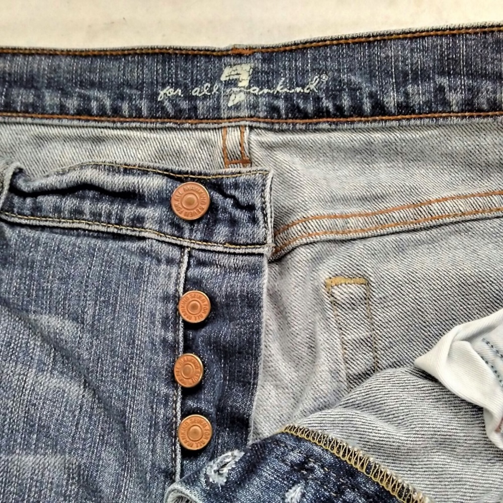 SEVEN FOR ALL MANKIND distressed blue jeans 36x30